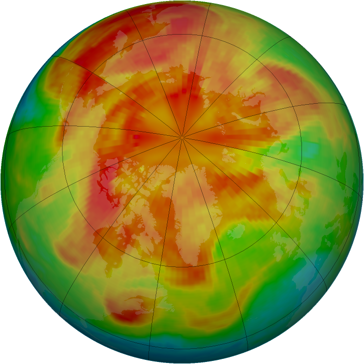 Arctic ozone map for 10 March 2001